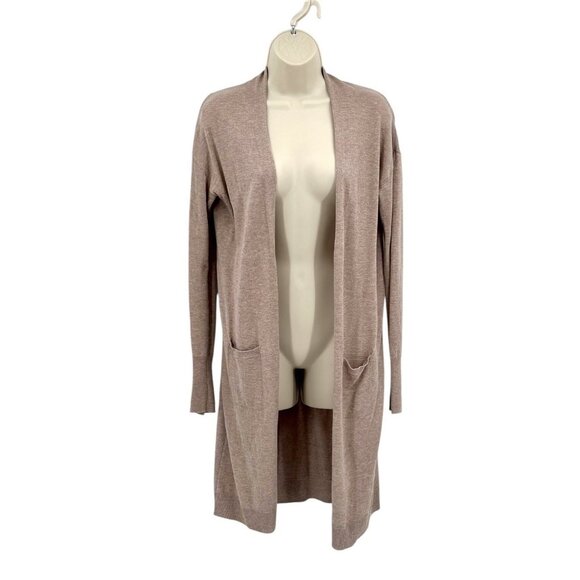Old Navy Womens Longline Open Front Cardigan Sweater Size XS Mauve Lightweight - Picture 3 of 7